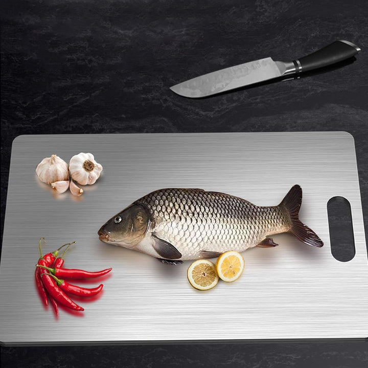 Nitoope 1 Stück Schneidebrett, Titan schneidebrett, Schneidebrett Edelstahl, Cutting Board, Schneide
