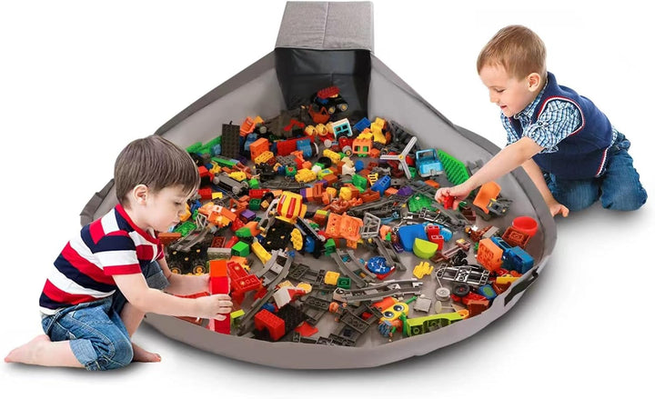 Spielzeug Tasche für Lego Spielmatte – Duplo Spielzeug Aufbewahrungsbehälter für Kinder mit Deckel d