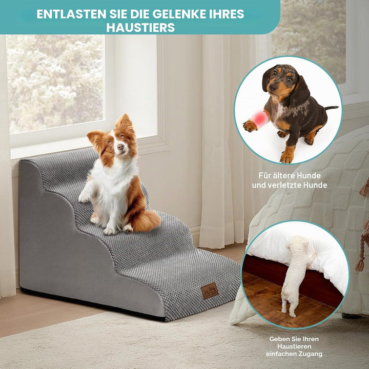 Hundetreppe für Kleine Hunde 50cm, Haustiertreppe für Bett aus Hochdichtem Schwamm, Hunde Treppe Hun