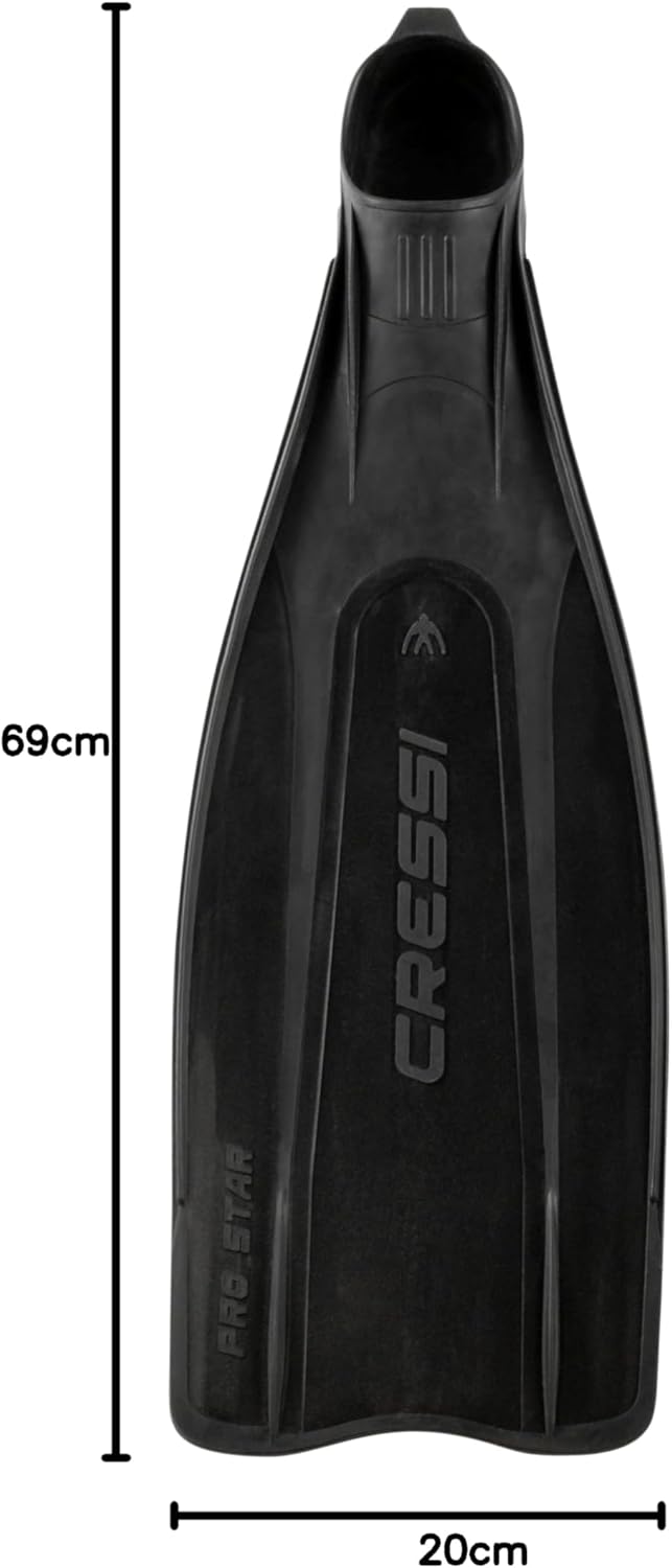 Cressi Prostar, Premium Flossen Herren und Damen - Made in Italy 45/46 Schwarz, 45/46 Schwarz