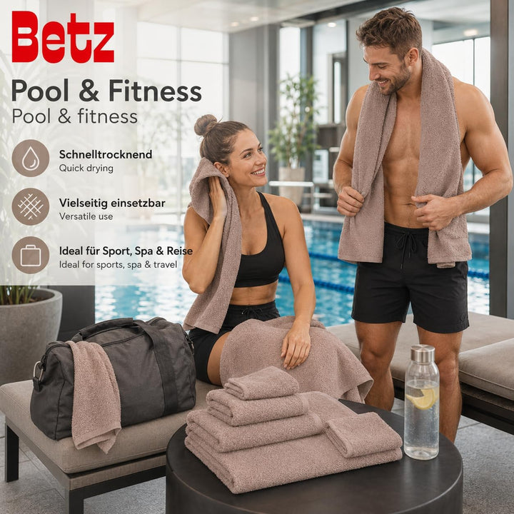 Betz 12 TLG. Handtuch Set Berlin 100% Baumwolle Liegetücher, Handtücher, Gästetücher, Seiftücher und