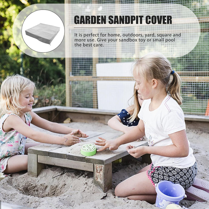 Veemoon Sandkastenabdeckung Grau 155x155x20cm Mit Kordelzug Wetterfeste Gartenschutz Plane Für Outdo