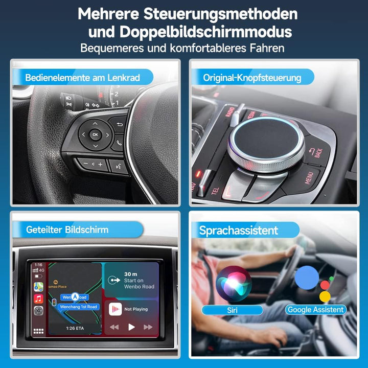 Carlinkit 5.0 Wireless CarPlay und Android Auto 2 in 1 Adapter,Geeignet für Autos mit eingebauten in