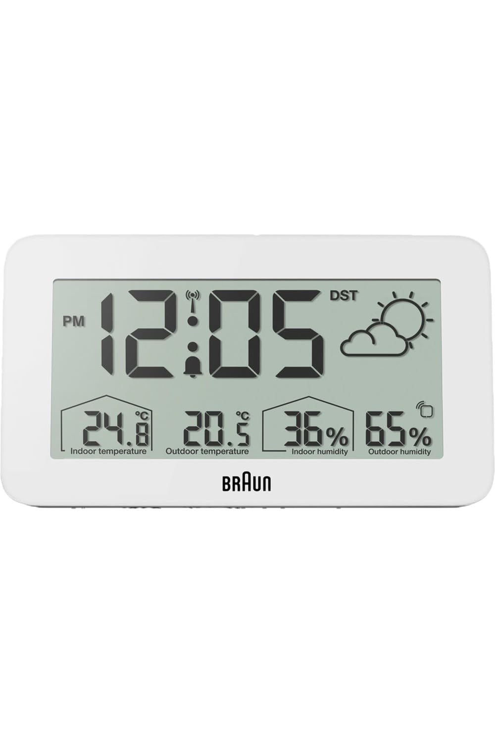 Braun Central European Time Zone (DCF) Digitale Funkwetterstation mit Innen- und Aussentemperatur- u