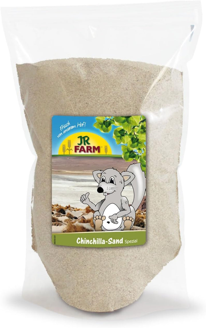 JR FARM Chinchilla-Sand Spezial | Doppelpack | 2 x 1 kg | Sanfter Reinigungs- und Pflegesand für das