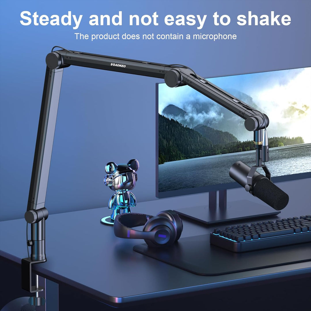 Mikrofon Arm,Aokeo AK-49 Mikrofon Ständer Arm für HyperX QuadCast,SoloCast,Elgato Wave,Shure SM7B,Bl