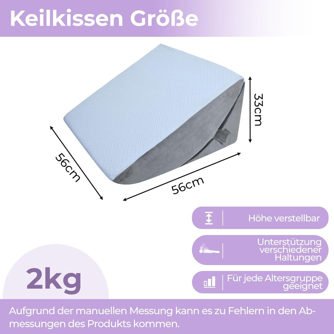 Babenest Verstellbares Keilkissen mit Hochdichteschaum, Ergonomisches Rückenkissen für Bett &amp; Sofa,