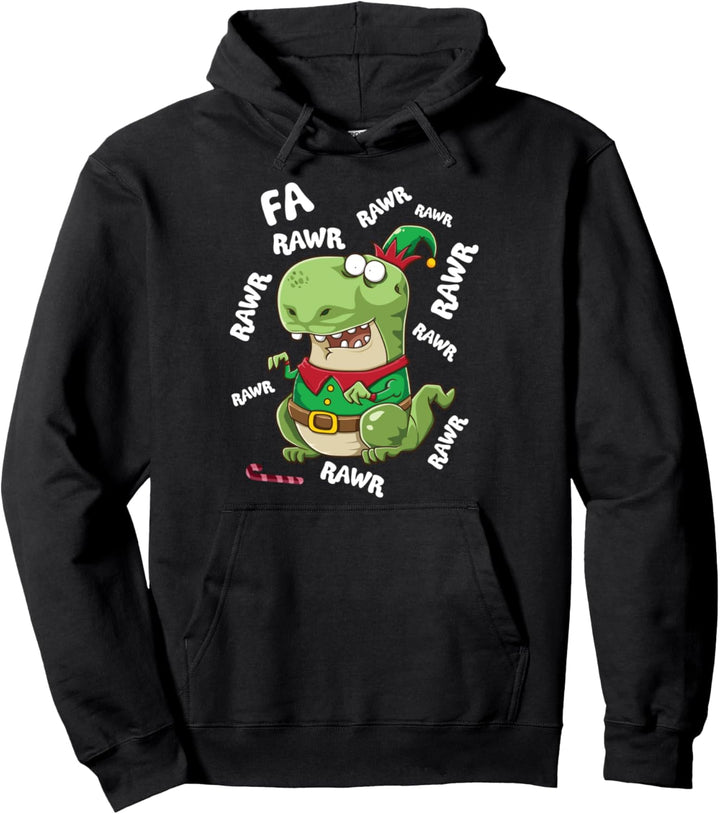 Elf T-Rex Fa Ra Ra Rawr Dinosaurier Elfen Weihnachten Dino Pullover Hoodie