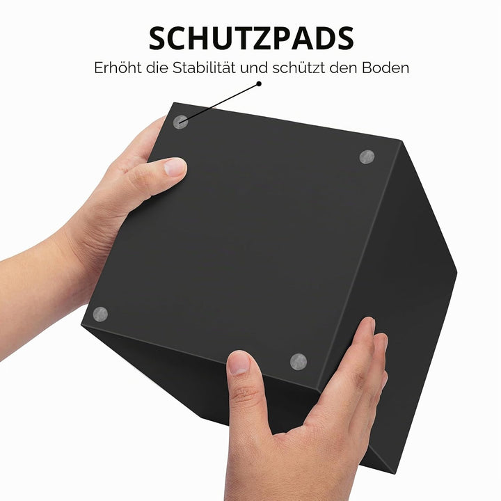 YEW DESIGN Kleiner Eckiger Mülleimer in Schwarz Matt, 7,5 L / 2 Gallonen – Papierkorb für Zuhause, B