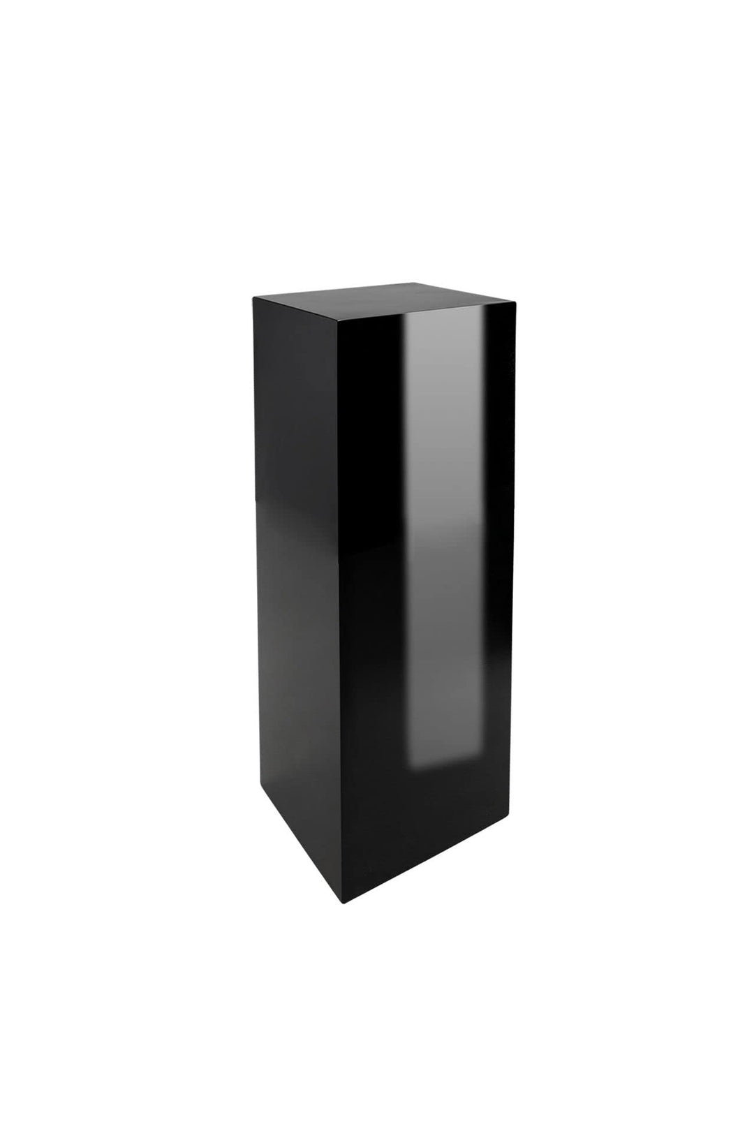 VIVANNO Podest Deko-Säule Stele Blumenständer Fiberglas Schwarz Hochglanz 30x30x80 30x30x80 cm Schwa