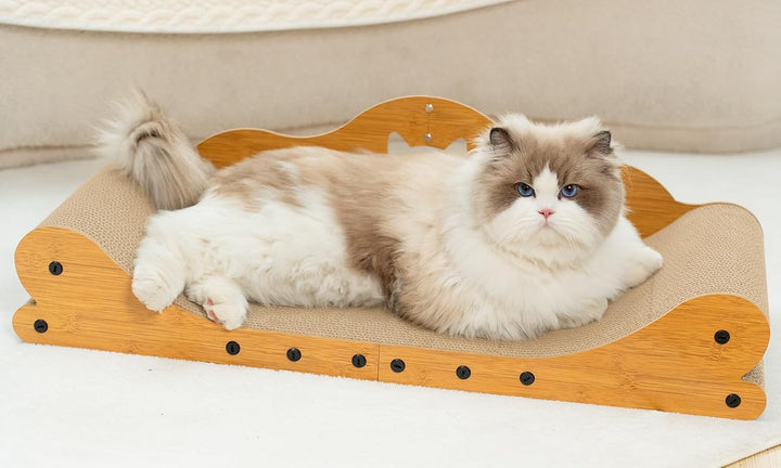 Gimars XXL Katzen Kratzbrett 78 cm im Sofa-Design, Kratzpappe für Katzen, Katzenkratzbretter &amp; Katze