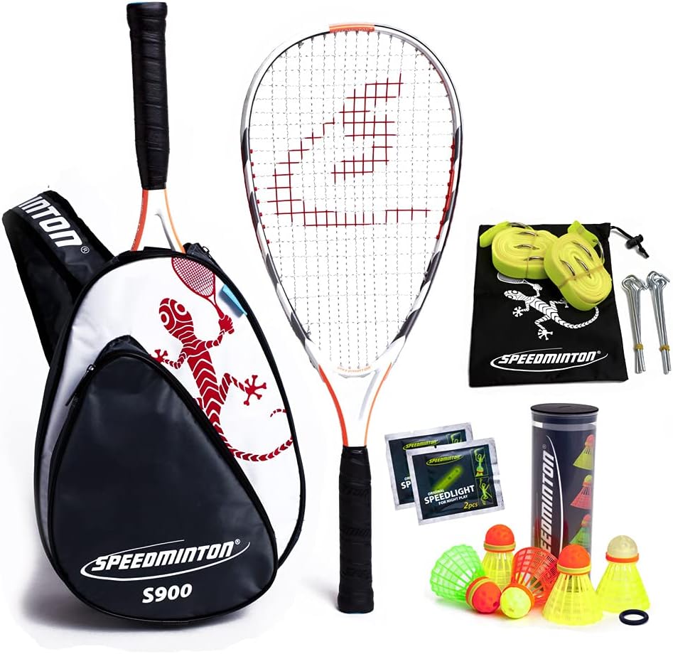 Speedminton® S900 Set – Original Speed Badminton/Crossminton Profi Set mit Carbon Schlägern inkl. 5