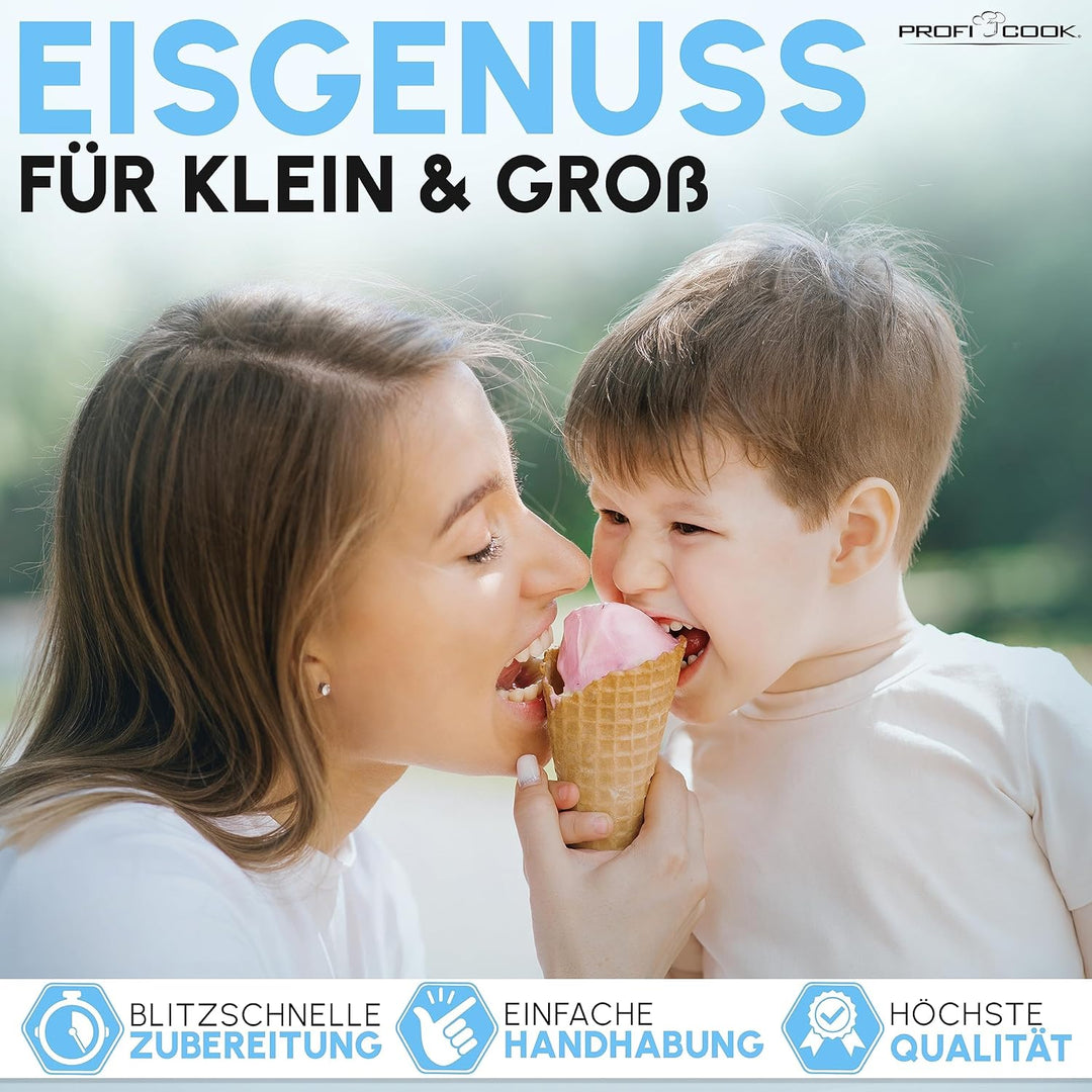 ProfiCook Eismaschine und Joghurtbereiter | Eis in 20 min. | für bis zu 1500ml | Eismaschine mit Kom