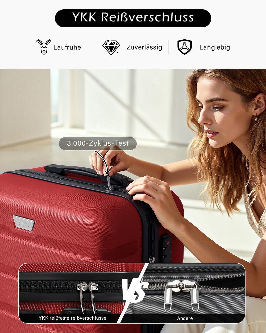 COOLIFE Koffer Gross 77cm XL, PC+ABS, Rollkoffer mit 360° Spinner Räder | TSA Zahlenschloss, Leicht