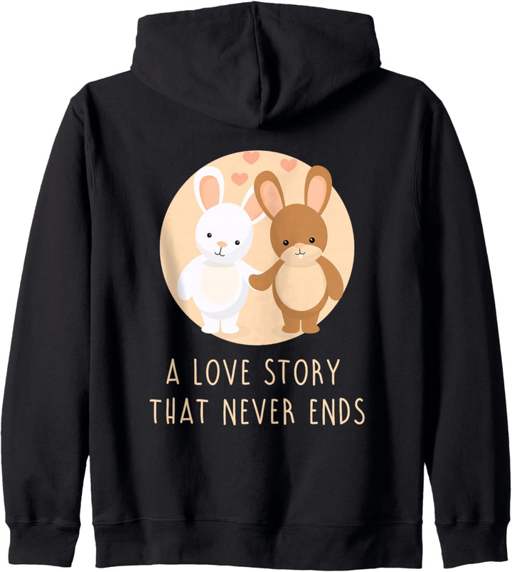 Verliebtes Paar Liebespaar Hasen Sprüche Partner Look Outfit Kapuzenjacke