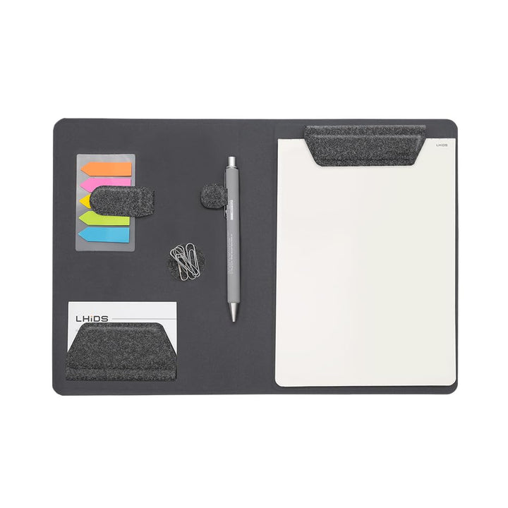 LHiDS Schreibmappe DIN A5 Klemmbrett Mappe, Multifunktionale Magnettafel mit Visitenkarte Halter, St