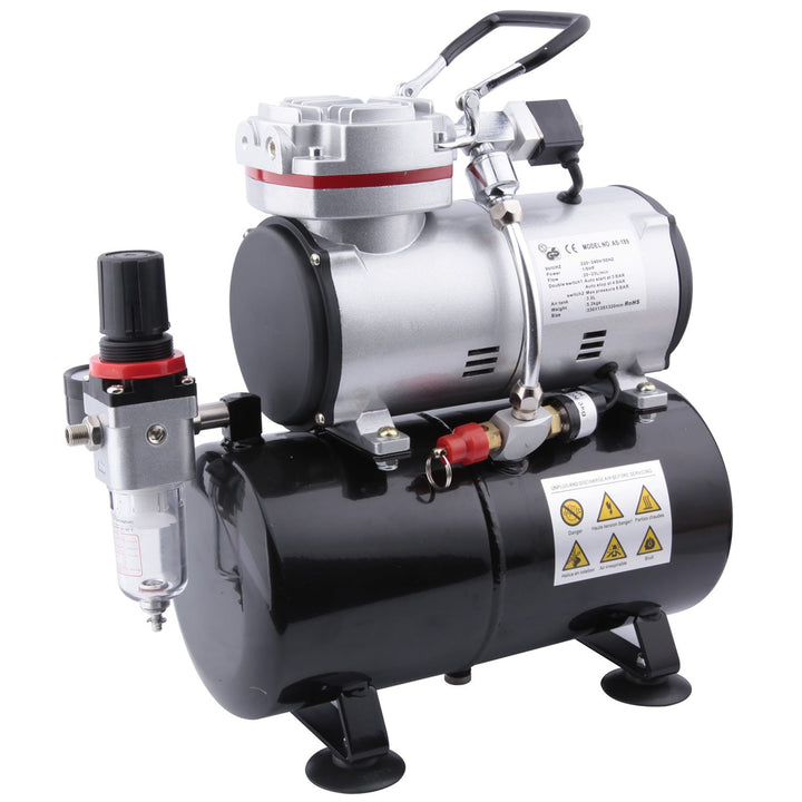 Fengda FD-189 Airbrush Mini Kompressor mit Lufttank/Mächtig Luftstrom und Luftdruck/Druckbehälter/ 4