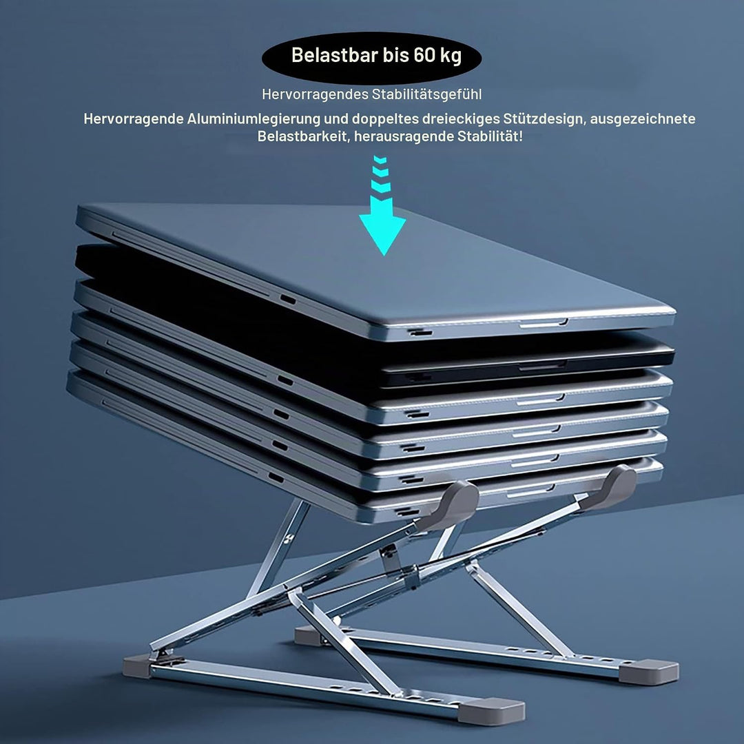 Dogfish Laptop Ständer, 9+7-Stufe Höhenverstellbarer Laptop Stand, Aluminium Belüfteter Notebook Stä