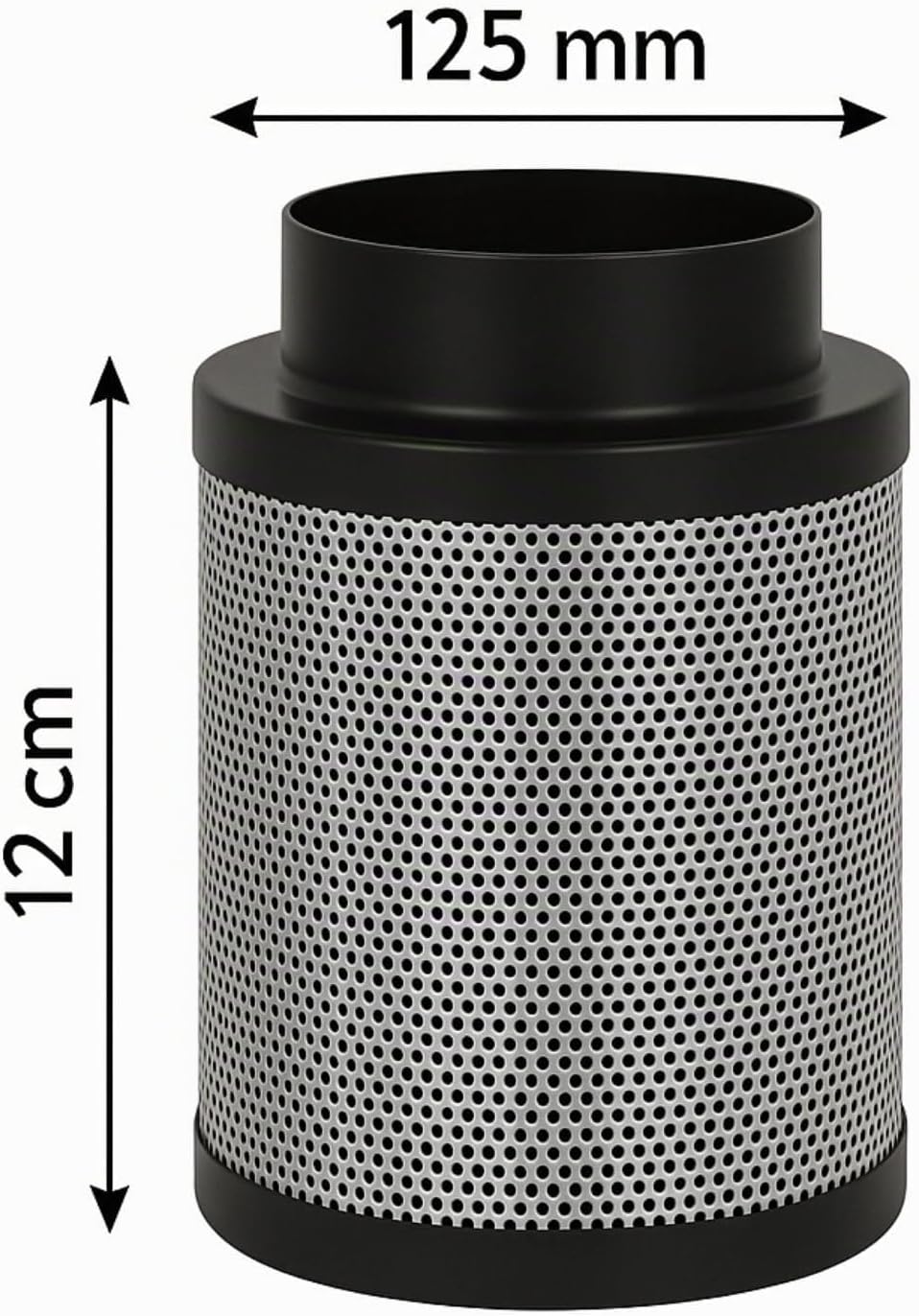 Weedness Airontek Aktivkohlefilter Grow 150 m³/h 125 mm 12 cm - Anti Geruch Belüftung Geruchsfilter