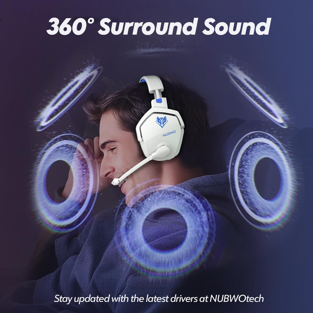 NUBWO G06 Dual Wireless Gaming Headset mit Mikrofon für PS5, PS4, PC, Mobile,NS: 2.4 GHz Wireless +
