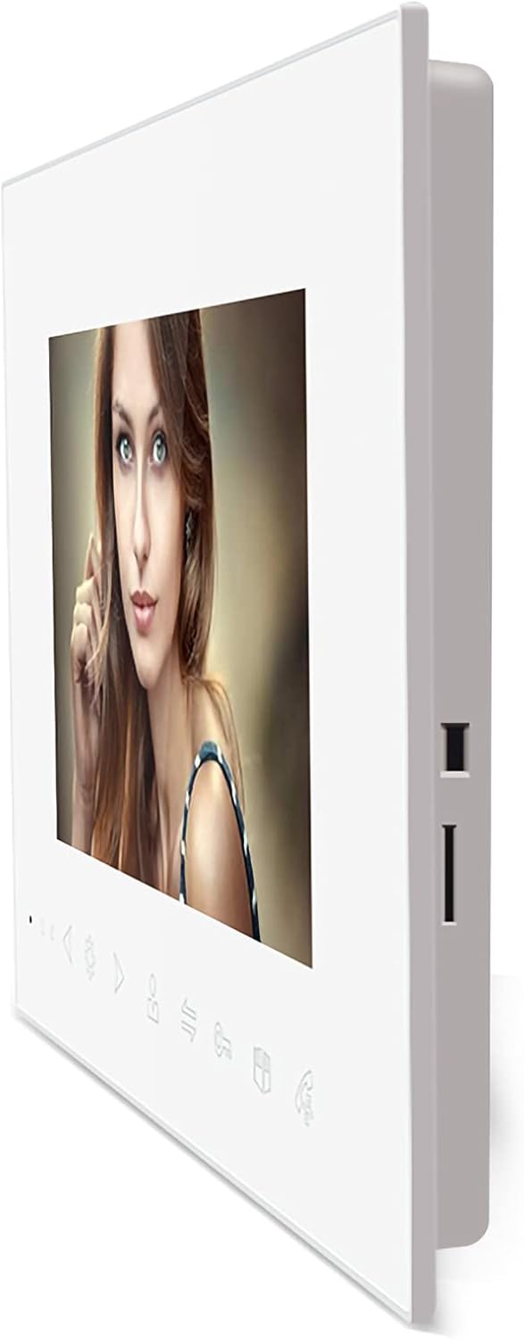 Mathfel Video Türsprechanlage mit 7'' Monitor, 2 Draht Türklingel mit Kamera und Türöffner für 1-Fam