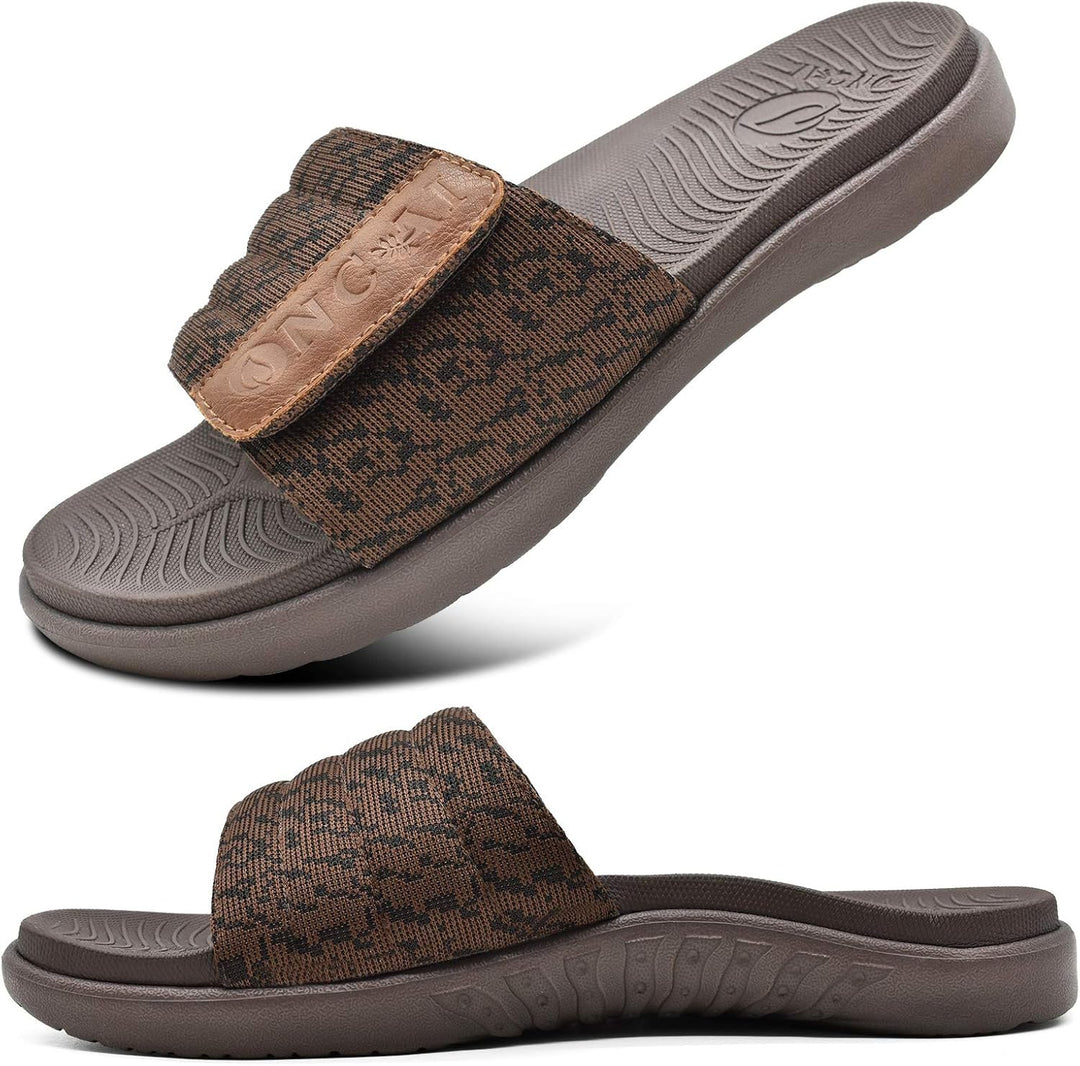 ONCAI Dusch Badelatschen Herren mit Klettverschluss Offener Zeh Sports Badesandalen Sommer Freizeit