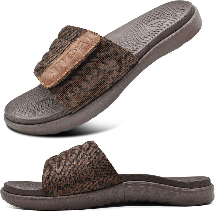 ONCAI Dusch Badelatschen Herren mit Klettverschluss Offener Zeh Sports Badesandalen Sommer Freizeit