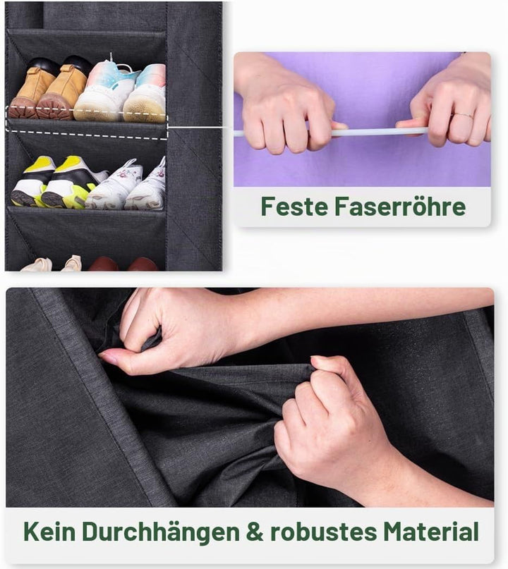 SLEEPING LAMB Schuhregal für den Schrank, kurzer hängender Schuh-Organizer mit grossen, tiefen Tasch