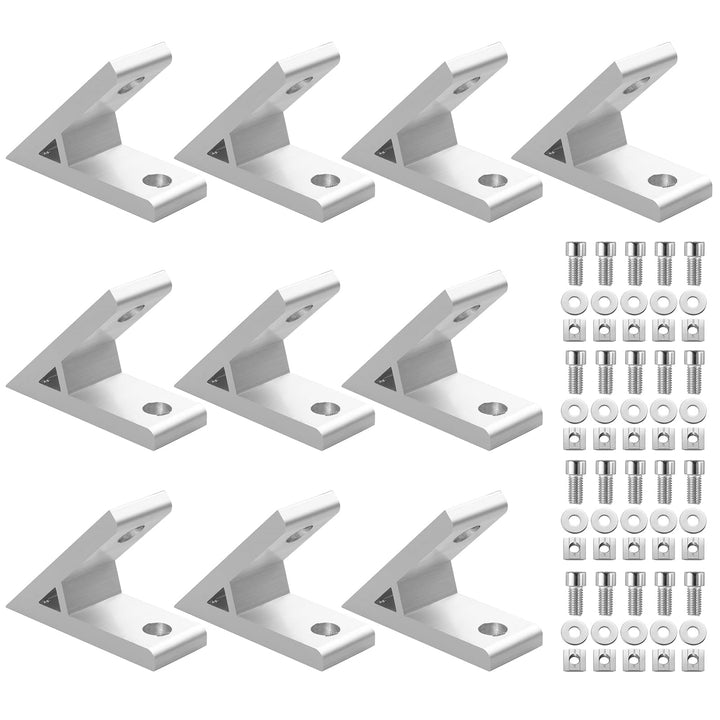 Befestigungsmaterial Eckwinkel Innenwinkel 45 Grad Winkelverbinder Kamtop 10× Alu-Eckwinkel Profil-E