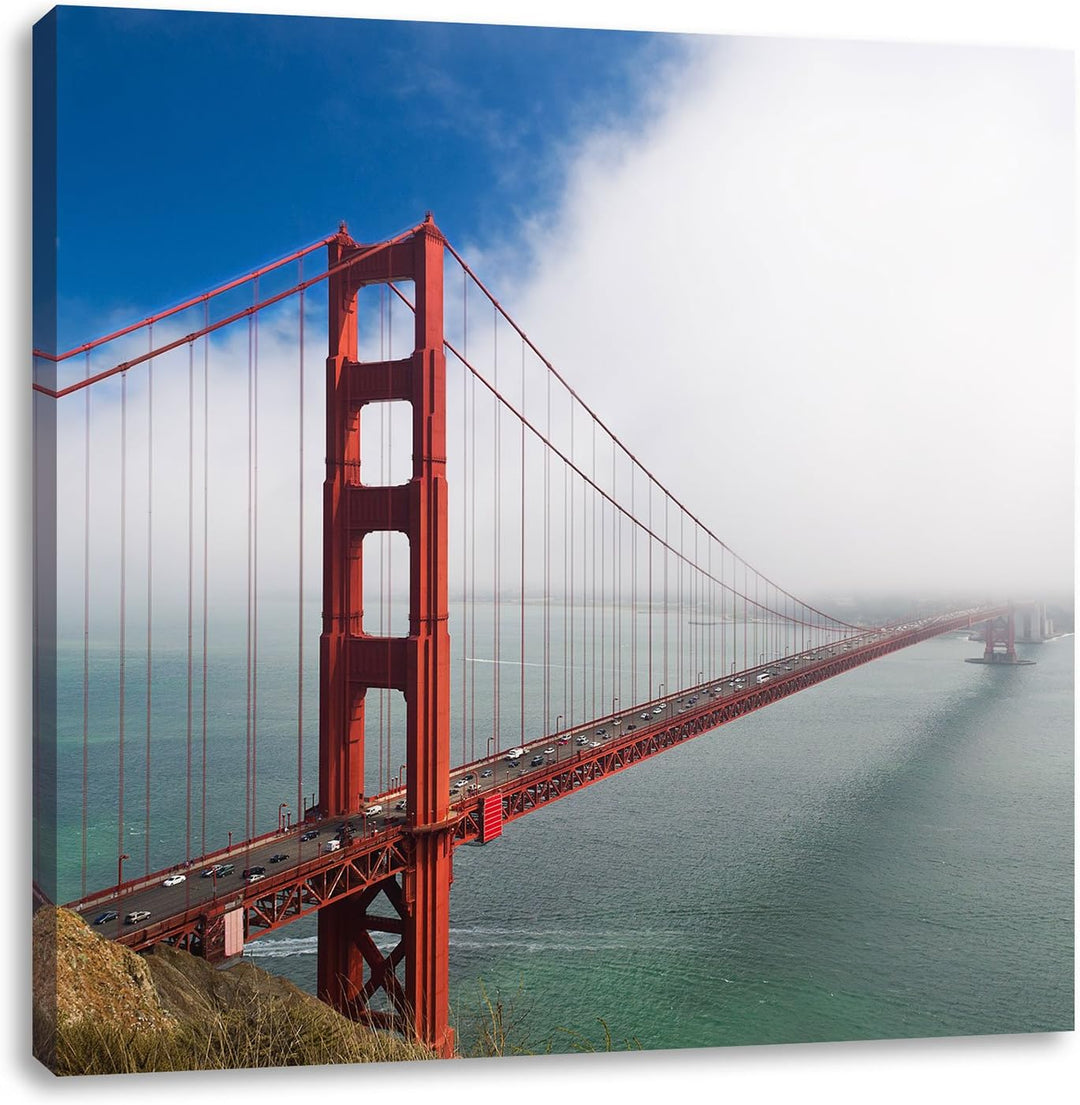 Pixxprint Golden Gate Bridge San Francisco, Format: 70x70 auf Leinwand, 70x70