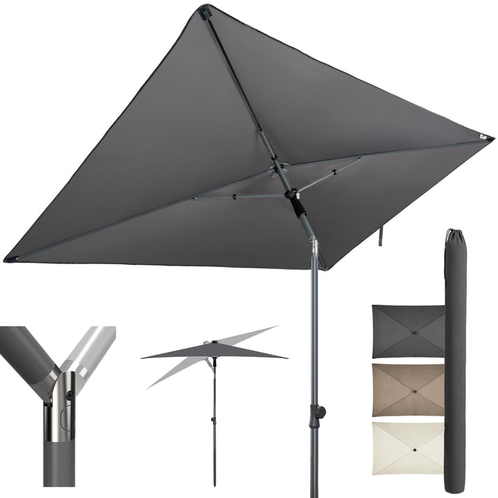 4smile SunnyShade Balkonschirm Rechteckig 210x140 cm, Sonnenschirm Balkon mit UV 50+, Sonnenschutz B