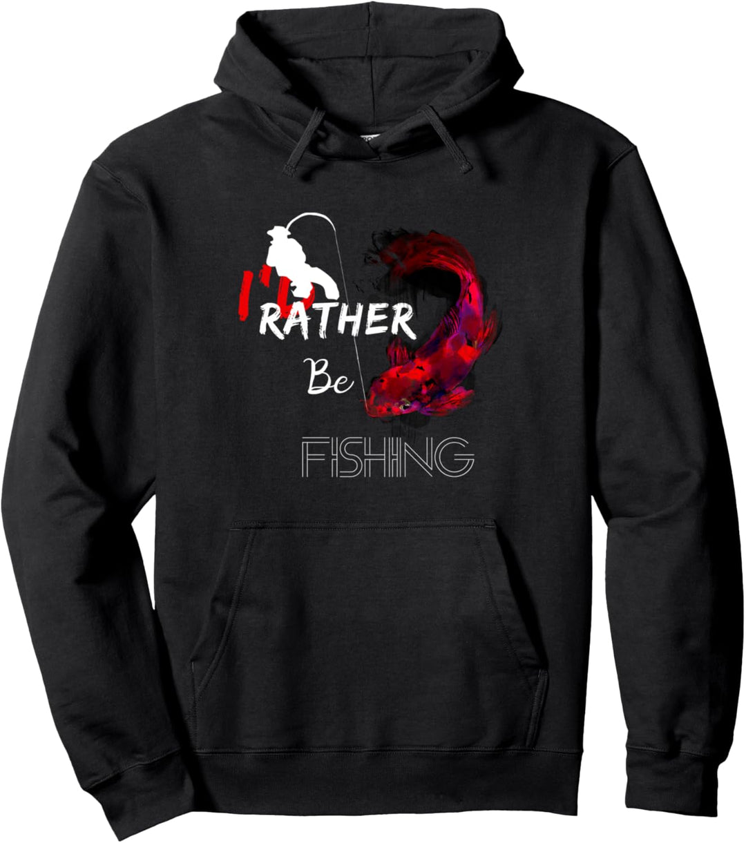 Ich würde lieber fischen Lustiges Angler Geschenk Pullover Hoodie