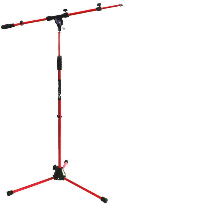 keepdrum MS106 RD Rot Mikrofonständer Mikrofonstativ mit Galgen, Rot