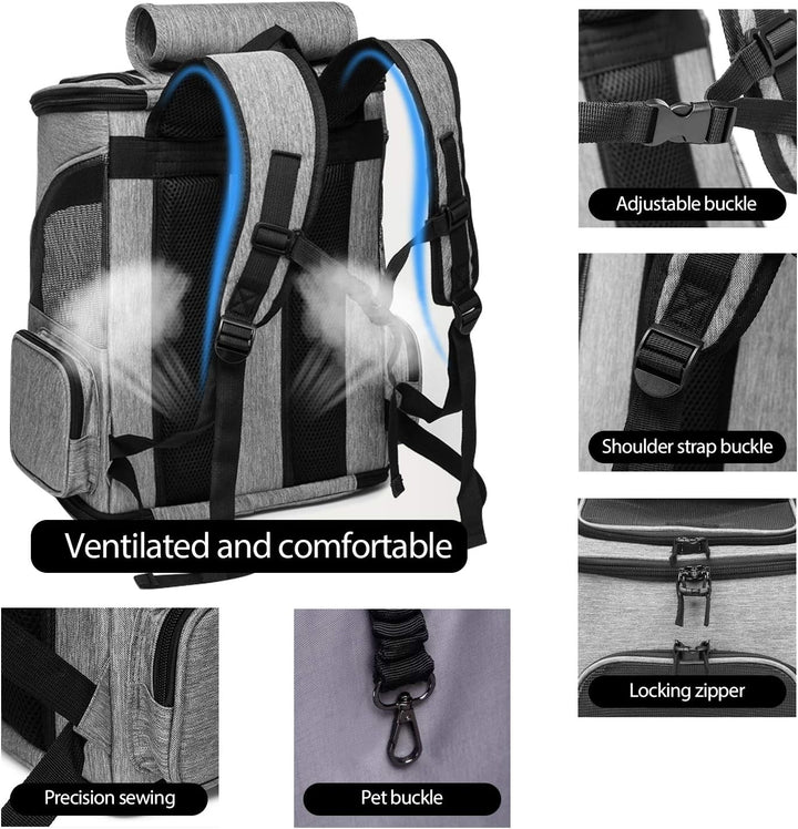PETCUTE Hundetragetasche Katzenrucksack Haustier Rucksack Atmungsaktiv Wanderrucksack für Kleine Hun