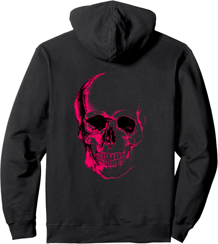 Totenkopf-Grafik in Pink Pullover Hoodie