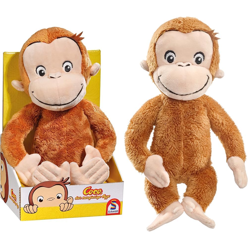 Schmidt Spiele 42740 Coco der neugierige AFFE, Plüschfigur, 26 cm, bunt & 42738 Coco der neugierige