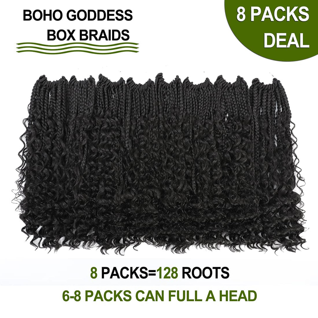 WoWCFyyds Häkelnadeln, 35,6 cm, 35,6 cm, Goddess Box, Zöpfe, Häkeln, lockiges Haar, 3 x synthetische
