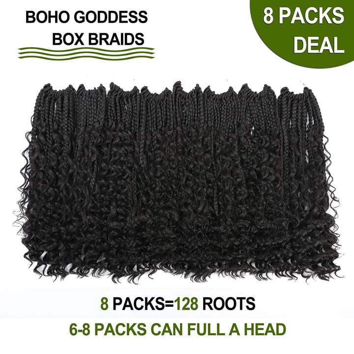 WoWCFyyds Häkelnadeln, 35,6 cm, 35,6 cm, Goddess Box, Zöpfe, Häkeln, lockiges Haar, 3 x synthetische