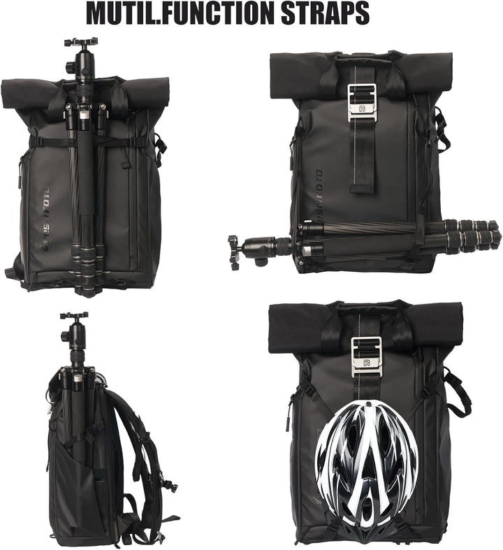 Besnfoto Kamerarucksack Wasserdicht, Fototasche Kameratasche für DSLR SLR spiegellose Kamera mit Lap