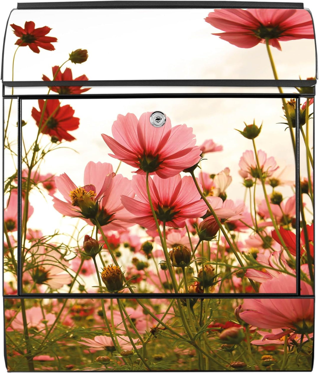 banjado® Design Briefkasten mit Motiv Schmuckkörbchen 39x47x14cm &amp; 2 Schlüssel - Briefkasten Stahl s