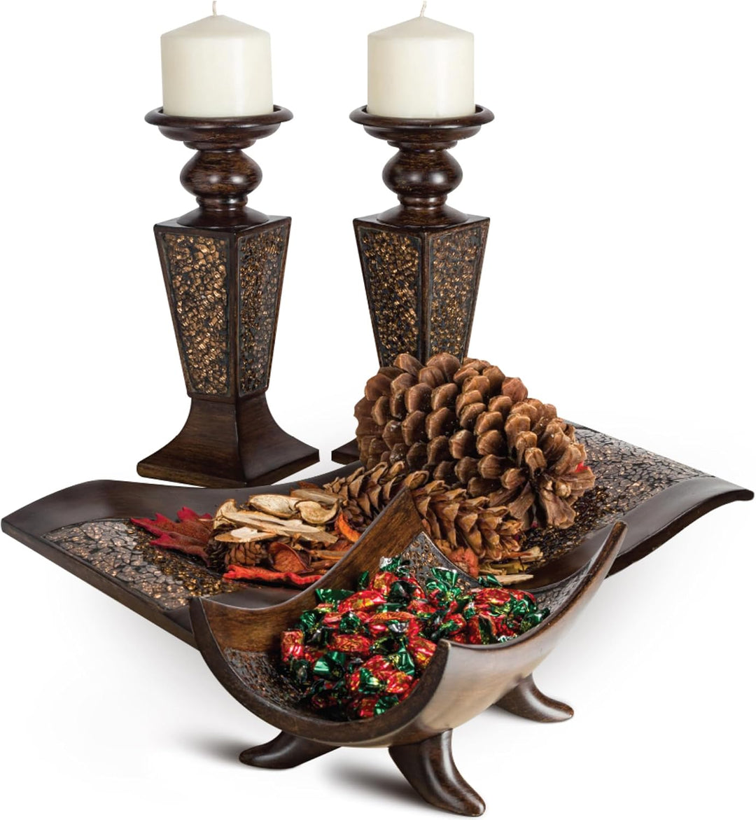 Schonwerk Walnuss Dekorative Kugeln für Schalen und Vasen (3er Set) Harz Kugelkugeln für Wohnzimmer,
