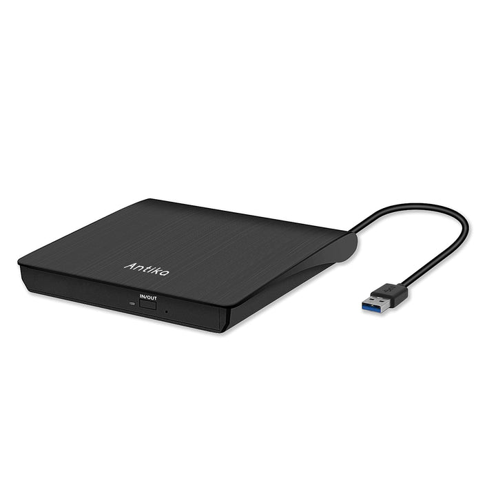 Antika Externer DVD-/CD-Brenner mit externem CD-Laufwerk USB 3.0 DVD +/- RW CD +/- RW tragbares Kart