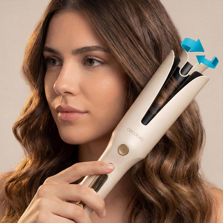 Cecotec Automatischer Lockenstab SurfCare Magic Waves Plasma. 32 mm Keramik, Plasma-Technologie, Rot