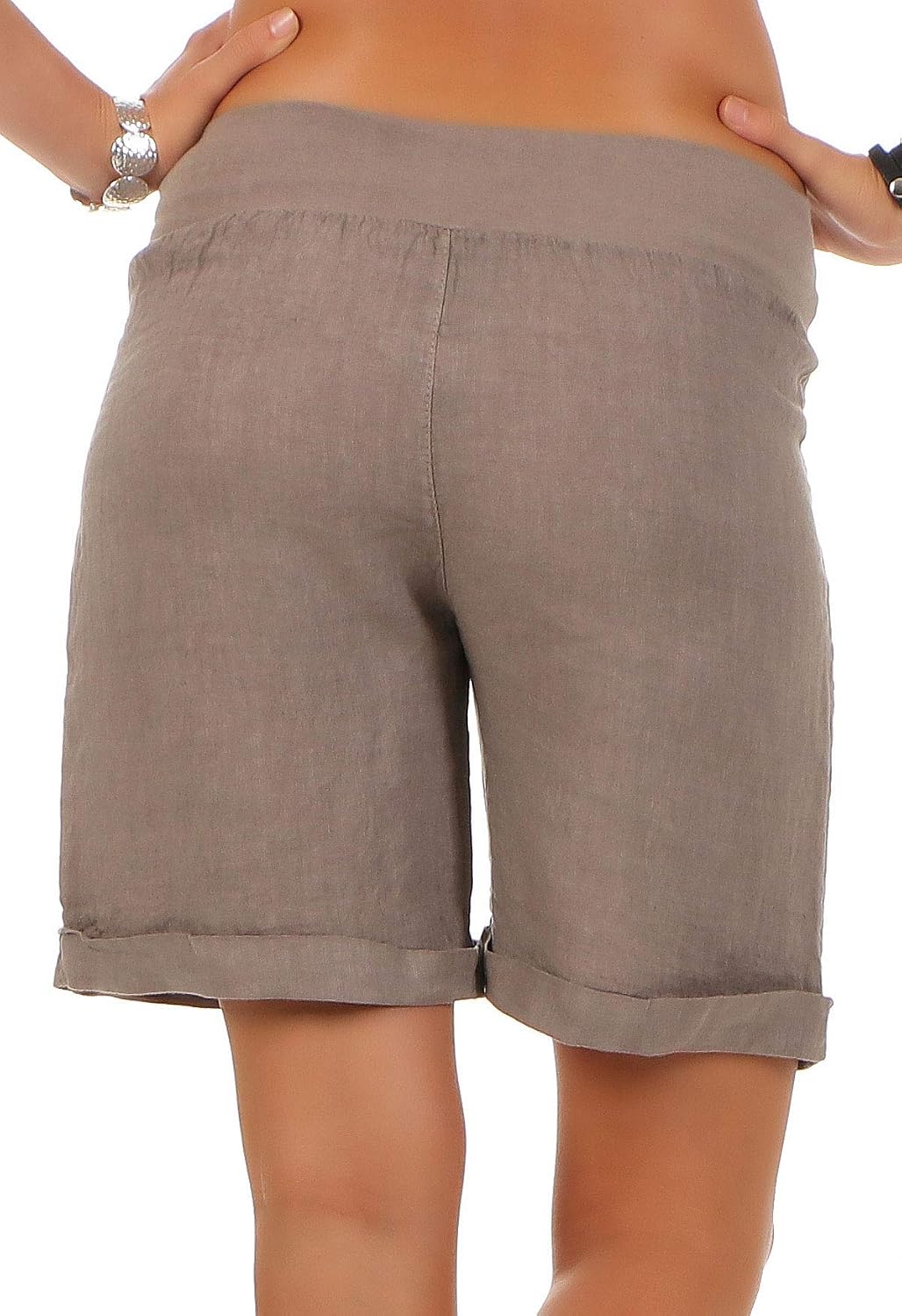 Malito Damen Bermuda aus Leinen | lässige Kurze Hose | Shorts für den Strand | Pants - Hotpants 6822
