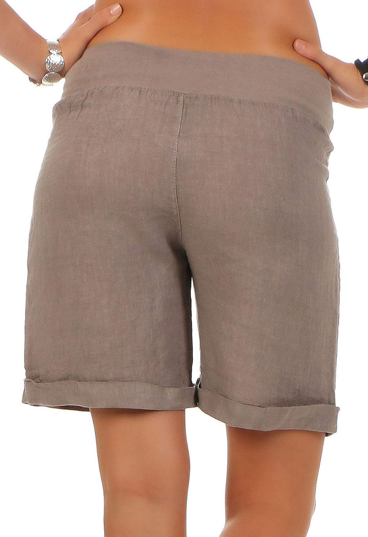 Malito Damen Bermuda aus Leinen | lässige Kurze Hose | Shorts für den Strand | Pants - Hotpants 6822