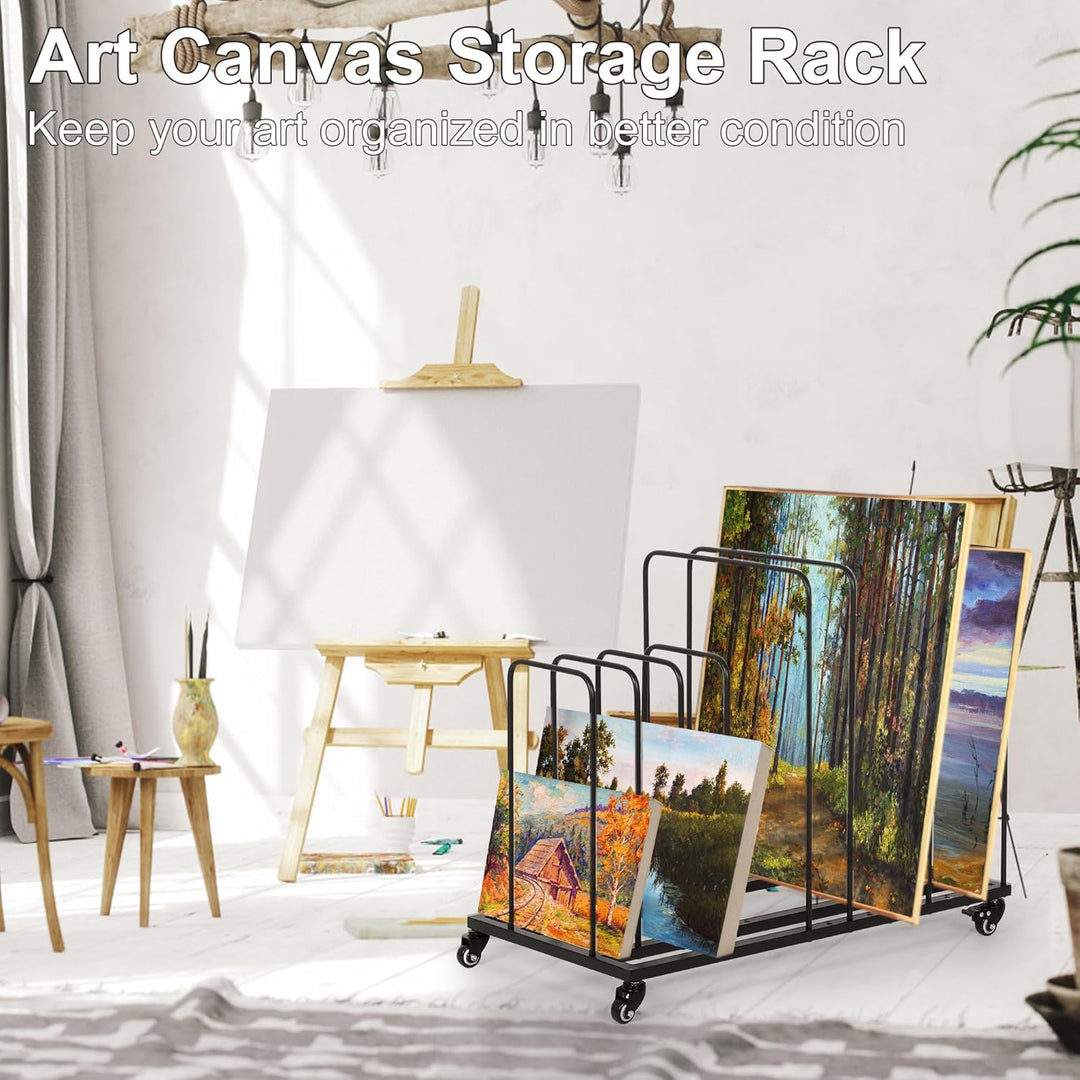 uyoyous Mobile Kunst-Trockengestell 85×69×44cm Trockengestell für Kunst Einstellbares Intervall Kuns