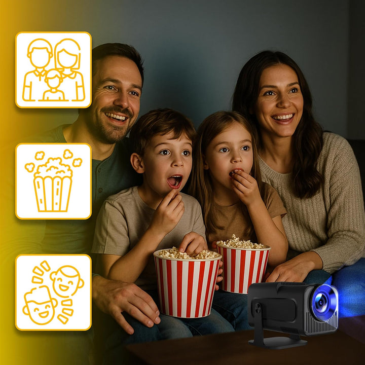 Retoo Smart Mini Beamer 1280x720 – 4K Unterstützung, WiFi6 Bluetooth 5.4 Projektor mit Autofokus, Tr
