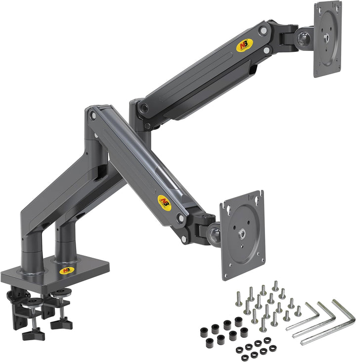Tischhalterung mit Gasfeder für Zwei 22-32 Zoll LCD-Bildschirme mit VESA max. 100 x 100 mm, bis 15 k