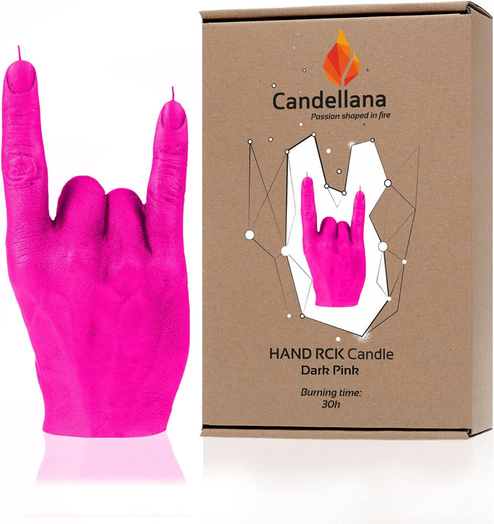 Candellana Hand RCK Kerze - Hand Figur - Coole Deko - Gothic Deko - Grunge Deko Kerze - Heavy Metal