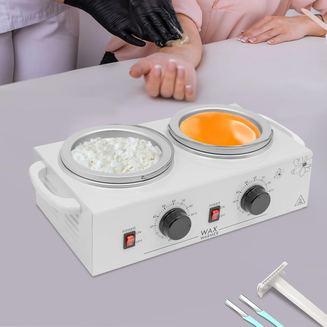 Waxing Set Doppeltopf Wax Maschine Wachs Haarentfernung Wachswärmer Wachsmaschine für Wellness-Salon